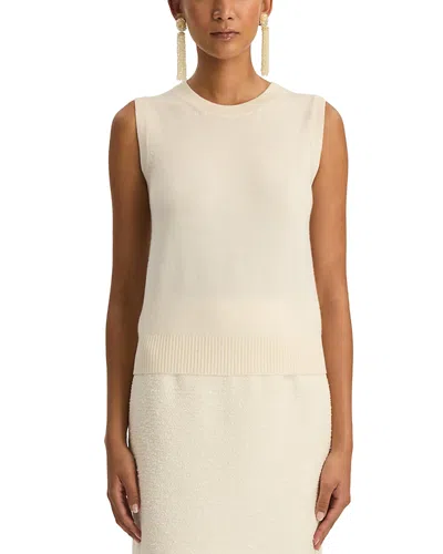 Oscar De La Renta Wool Knit Tank In Animal Print