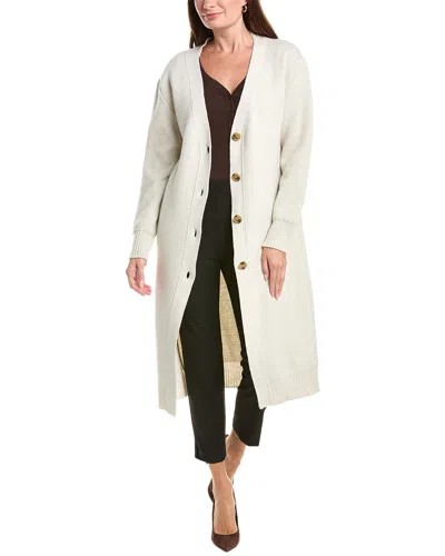 Oscar De La Renta Wool Long Cardigan In Neutral
