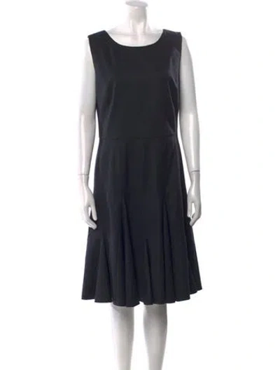 Pre-owned Oscar De La Renta Wool Midi Length Dress In Gray