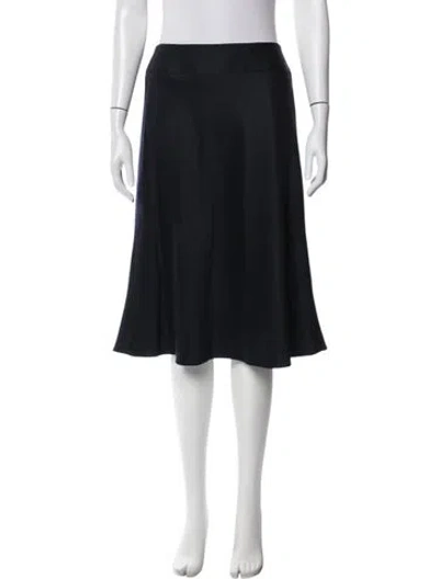 Pre-owned Oscar De La Renta Wool Midi Length Skirt In Black
