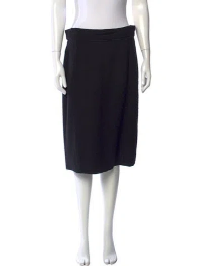 Pre-owned Oscar De La Renta Wool Midi Length Skirt In Grey