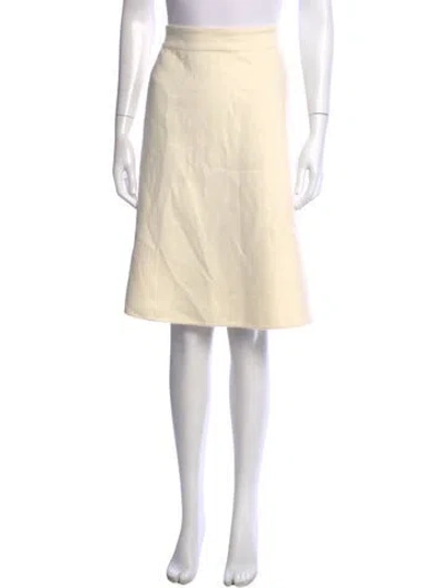Pre-owned Oscar De La Renta Wool Midi Length Skirt In Neutrals
