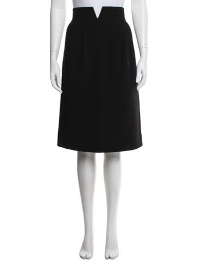 Pre-owned Oscar De La Renta Wool Midi Length Skirt W/ Tags In Black