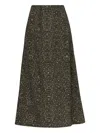 Oscar De La Renta Wool Midi Skirt In Black