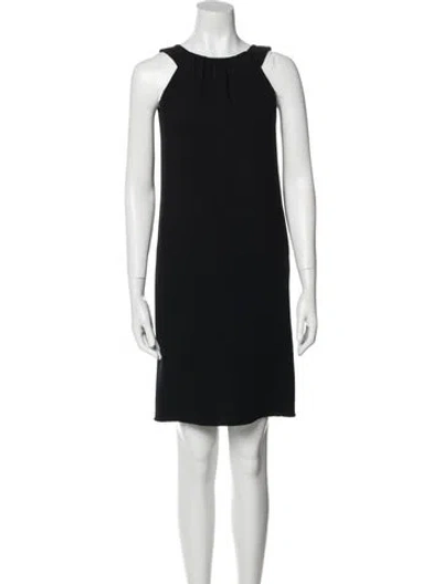 Pre-owned Oscar De La Renta Wool Mini Dress In Black