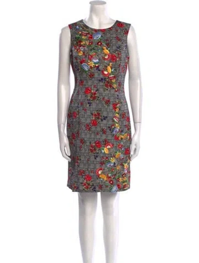 Pre-owned Oscar De La Renta Wool Mini Dress In Black