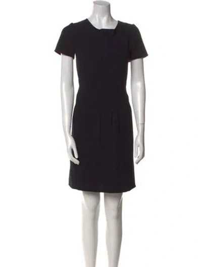 Pre-owned Oscar De La Renta Wool Mini Dress In Black