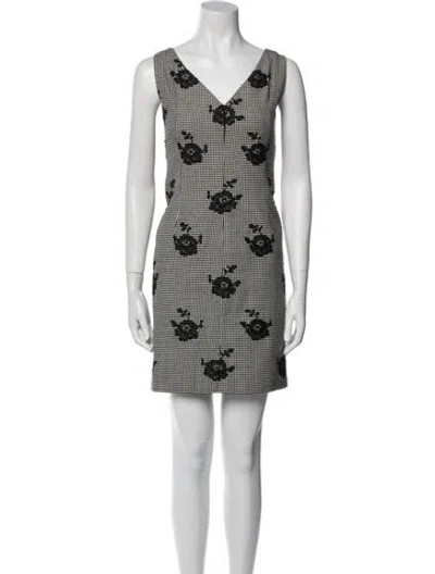 Pre-owned Oscar De La Renta Wool Mini Dress In Multi