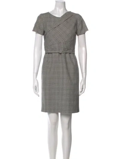 Pre-owned Oscar De La Renta Wool Mini Dress In Neutral