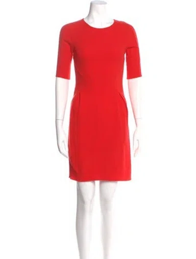 Pre-owned Oscar De La Renta Wool Mini Dress In Orange