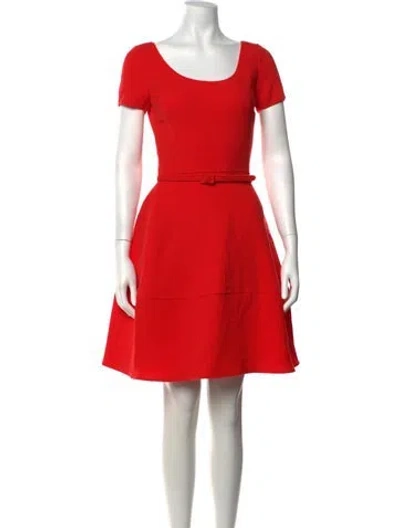Pre-owned Oscar De La Renta Wool Mini Dress In Orange