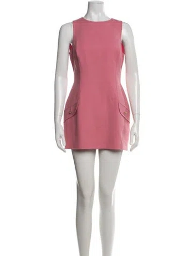 Pre-owned Oscar De La Renta Wool Mini Dress In Pink