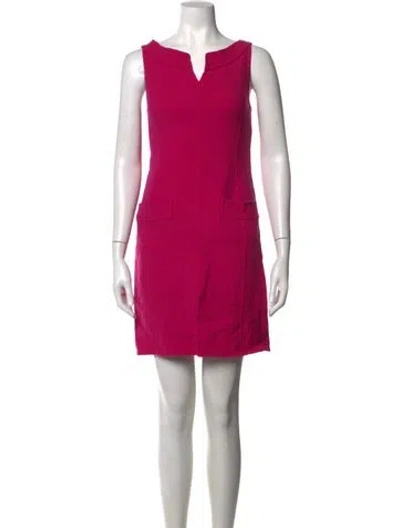 Pre-owned Oscar De La Renta Wool Mini Dress In Pink