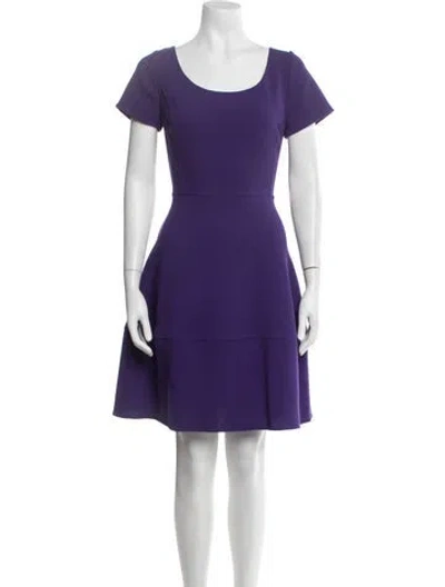 Pre-owned Oscar De La Renta Wool Mini Dress In Purple