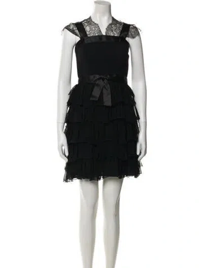 Pre-owned Oscar De La Renta Wool Mini Dress In White