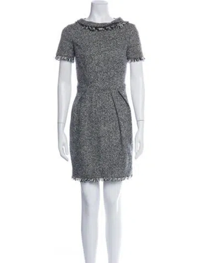 Pre-owned Oscar De La Renta Wool Mini Dress In White