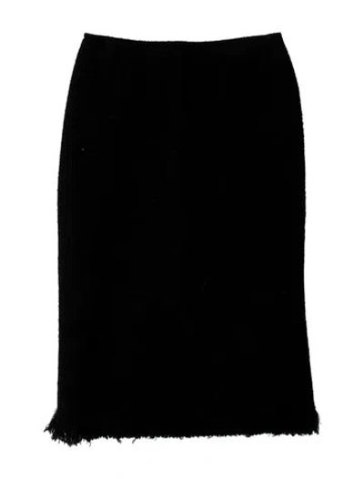 Pre-owned Oscar De La Renta Wool Mini Skirt In Black