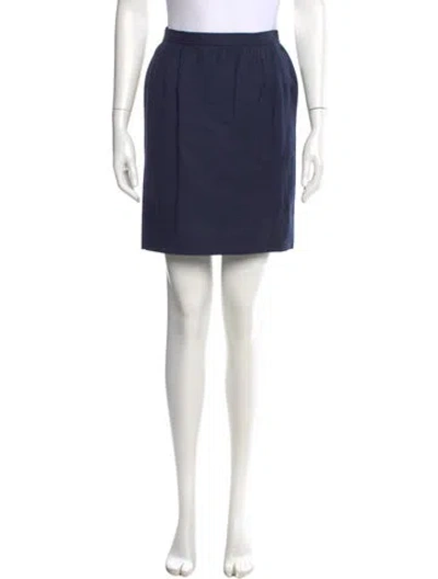 Pre-owned Oscar De La Renta Wool Mini Skirt In Blue