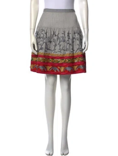 Pre-owned Oscar De La Renta Wool Mini Skirt In Gray