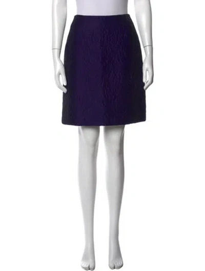 Pre-owned Oscar De La Renta Wool Mini Skirt In Purple