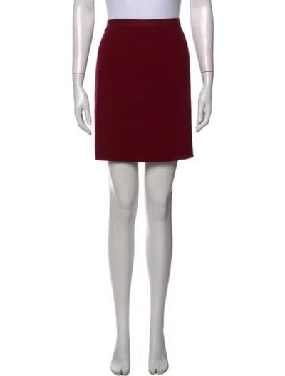 Pre-owned Oscar De La Renta Wool Mini Skirt In Red