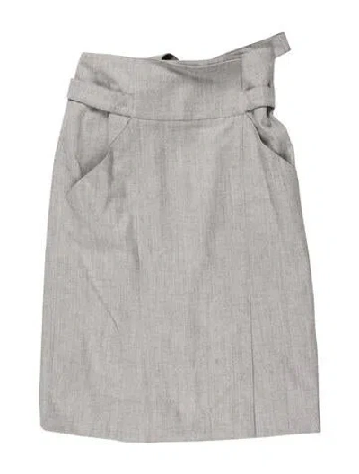 Pre-owned Oscar De La Renta Wool Mini Skirt W/ Tags In Gray