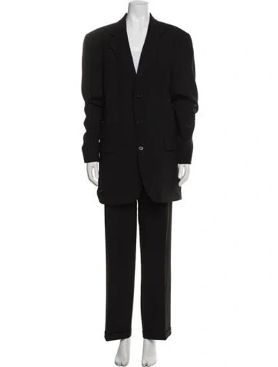 Pre-owned Oscar De La Renta Wool Pantsuit In Gray