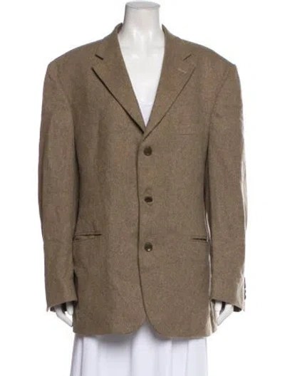 Pre-owned Oscar De La Renta Wool Peacoat In Neutral