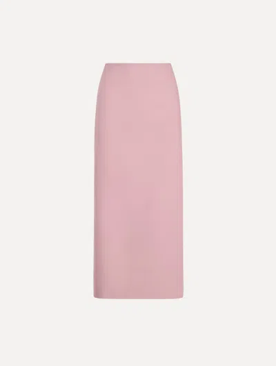 Oscar De La Renta Virgin-wool Pencil Midi Skirt In Pink