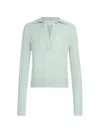 Oscar De La Renta Wool Polo Pullover In Blue
