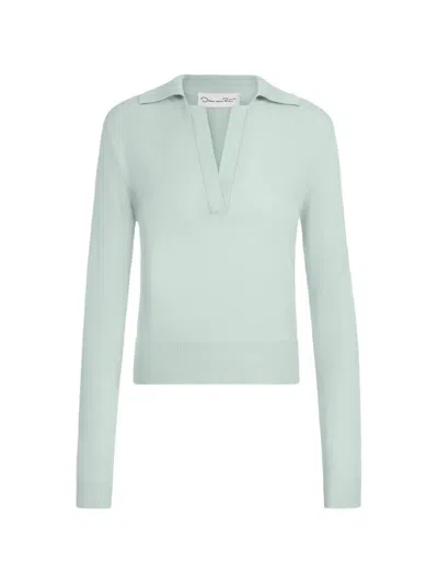 OSCAR DE LA RENTA WOOL POLO PULLOVER
