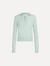 Oscar De La Renta Wool Polo Pullover In Blue
