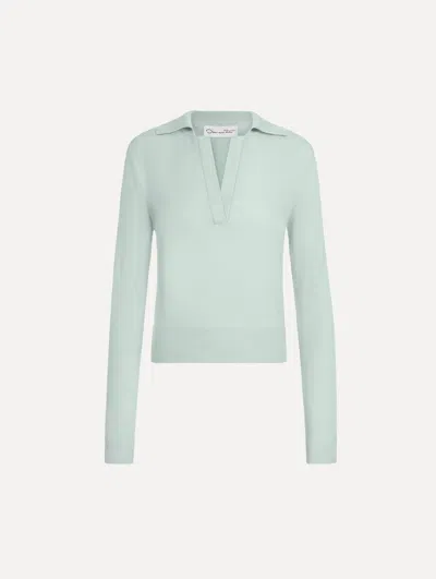 OSCAR DE LA RENTA WOOL POLO PULLOVER