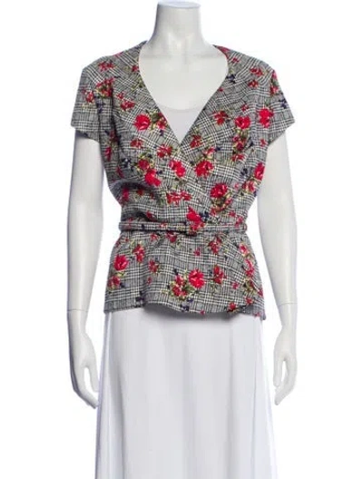 Pre-owned Oscar De La Renta Wool Printed Vest In Black