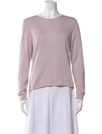 Pre-owned Oscar De La Renta Wool Scoop Neck Sweater In Purple