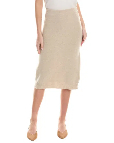 Oscar De La Renta Wool Skirt In Beige