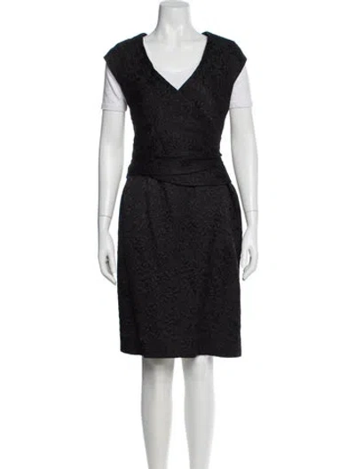 Pre-owned Oscar De La Renta Wool Skirt Set In Black