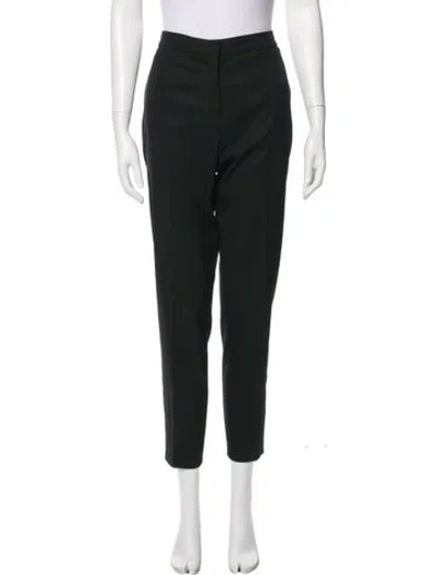 Pre-owned Oscar De La Renta Wool Straight Leg Pants In Gray