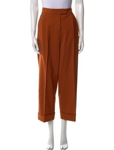 Pre-owned Oscar De La Renta Wool Straight Leg Pants In Neutral