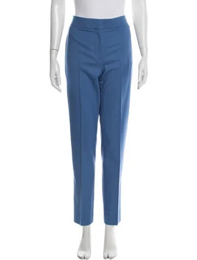 Pre-owned Oscar De La Renta Wool Straight Leg Pants W/ Tags In Blue