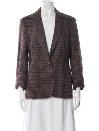Pre-owned Oscar De La Renta Wool Striped Blazer In Neutral