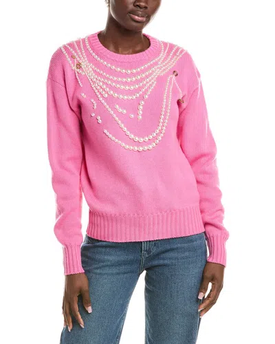 Oscar De La Renta Wool Sweater In Pink