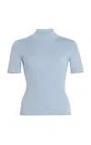 Oscar De La Renta Wool T-shirt In Light Blue