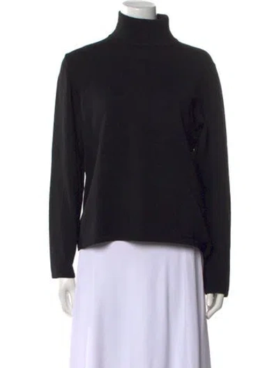 Pre-owned Oscar De La Renta Wool Turtleneck Sweater In Black