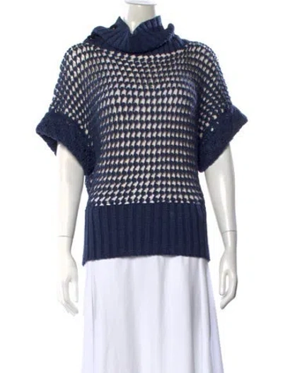 Pre-owned Oscar De La Renta Wool Turtleneck Sweater In Multi