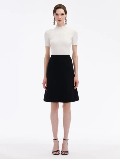 Oscar De La Renta Wool Tweed Skirt In Black