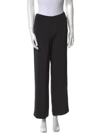 Pre-owned Oscar De La Renta Wool Wide Leg Pants In Black