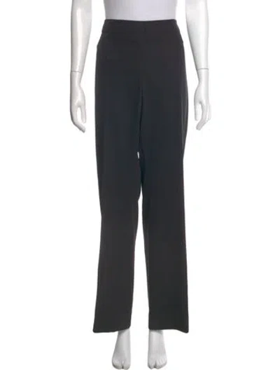 Pre-owned Oscar De La Renta Wool Wide Leg Pants In Gray