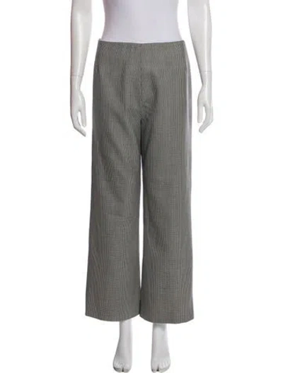 Pre-owned Oscar De La Renta Wool Wide Leg Pants In White