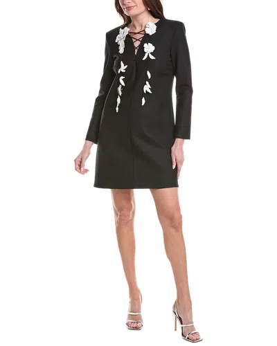 Oscar De La Renta Wool-blend Shift Dress In Black